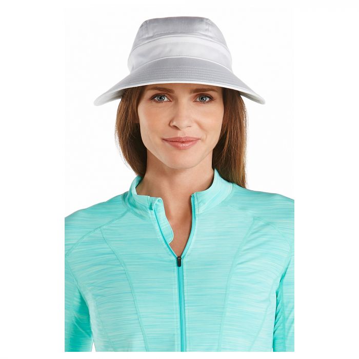 Coolibar - UV-Sonnenvisier mit Reisverschluss für Damen - Bel Aire - Weiß